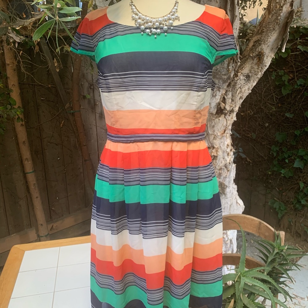 Striped and stylish tea-length dress